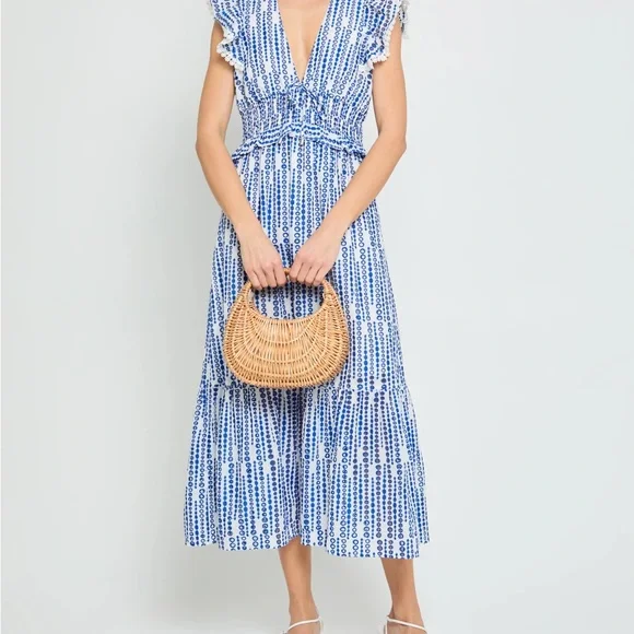 Blue and White Patterned Dress - Picture 7 of 7